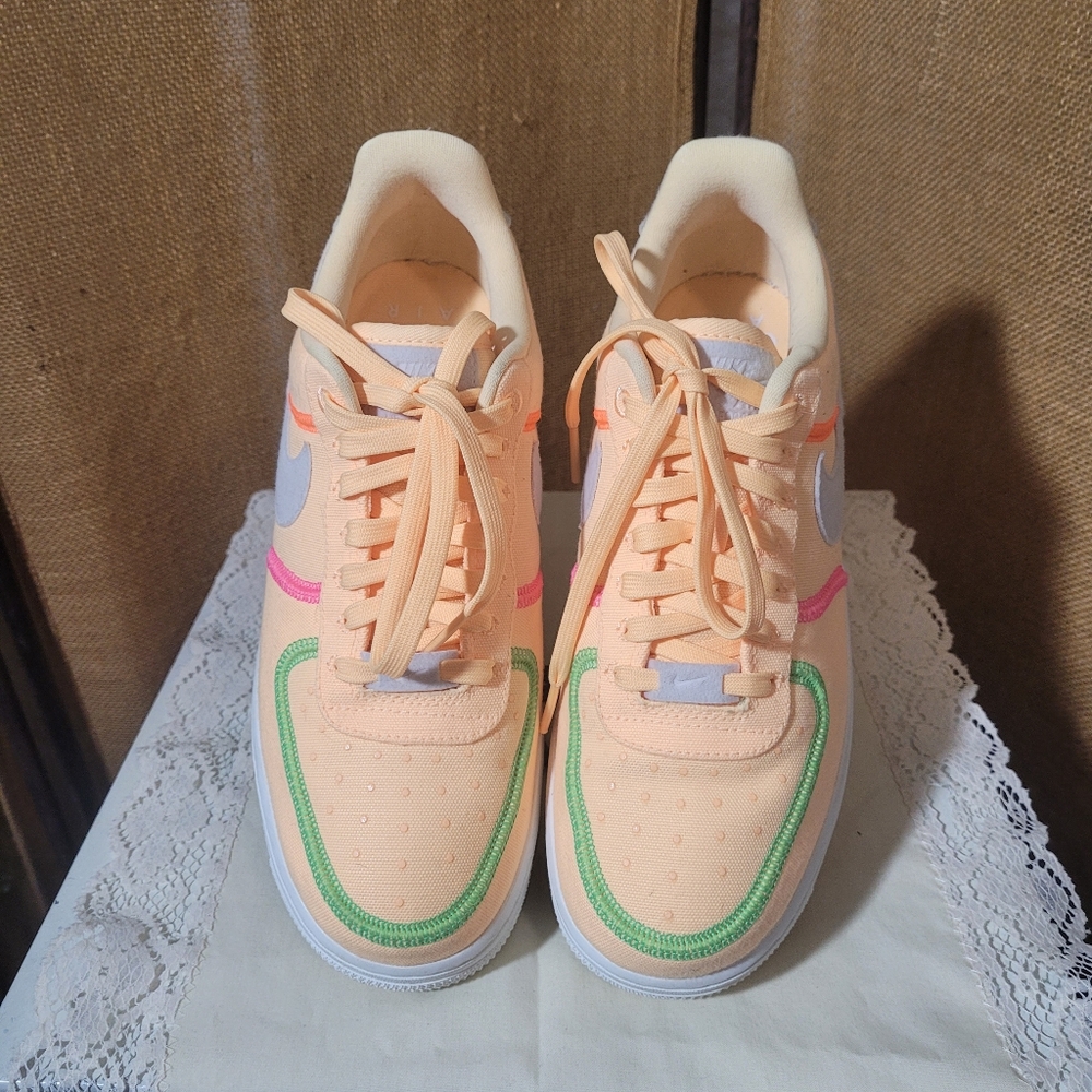 NWOT Nike Air Force 1 Low LX Stictch Canvas Multicolor Trainers Size US 8.
